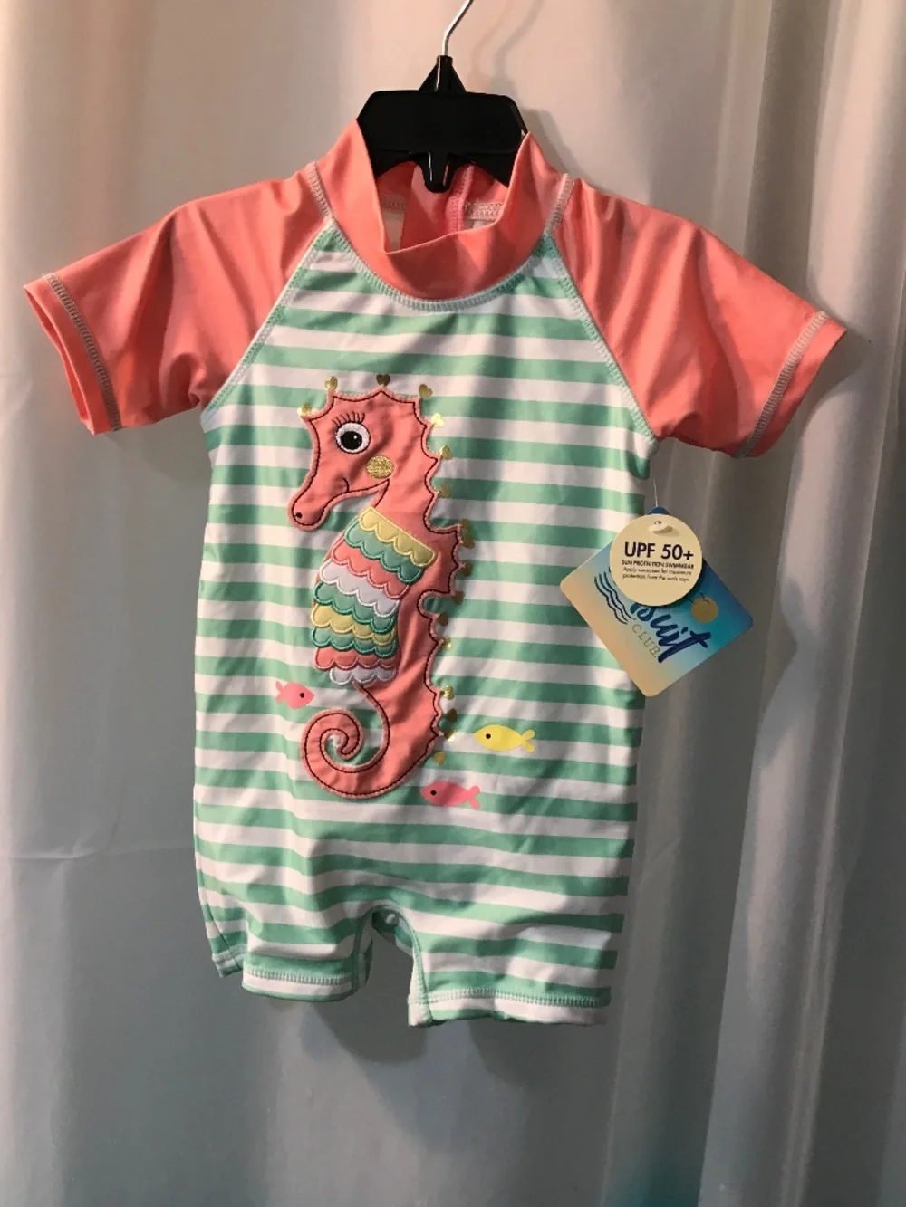 Wetsuit Club Seahorse Baby Girl Piece Rash Guard/Swimsuit-SPF 50-NWT- Sz 24M NWT